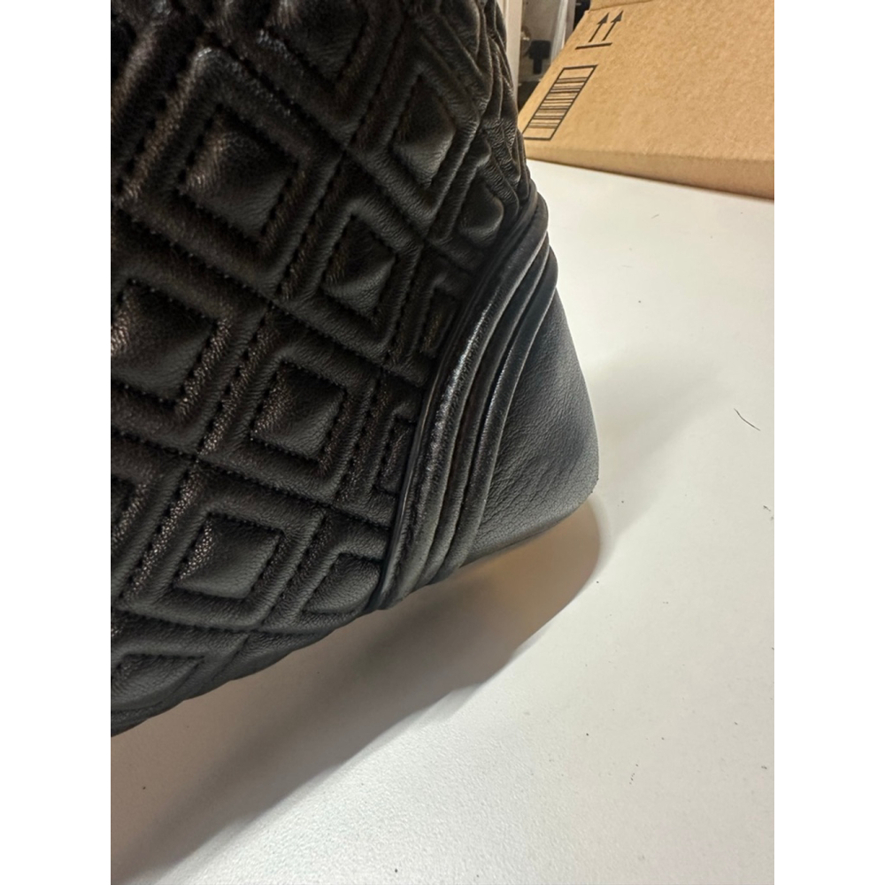 Women's Tory Burch Black Quilted Leather Shoulder Bag One Size Gold Chain - Picture 5 of 16